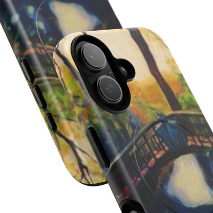 Artistic Bridge Phone Case — Romantic Watercolor Landscape Tough Magnetic Case