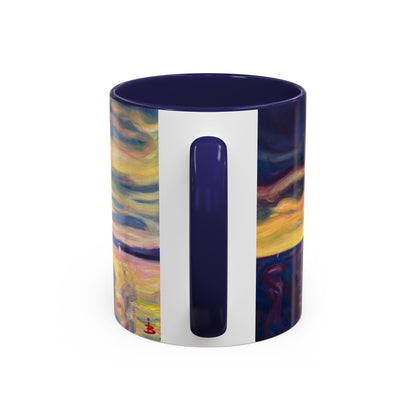 Kaffeetasse „Sunset Dreamscape“ – Abstrakte Wirbel-Akzentkunst 11/15oz