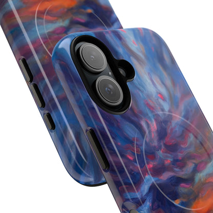 Magnetische Handyhülle – Abstraktes Sonnenuntergangsmuster für iPhones