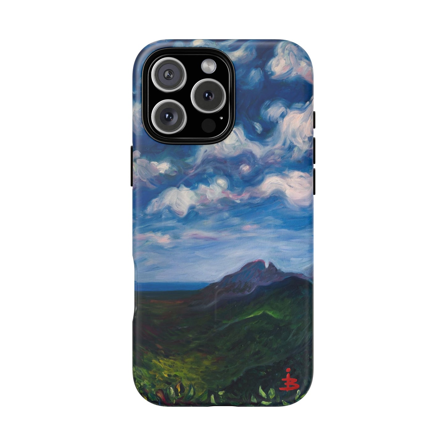 Robuste magnetische Handyhülle – Malerischer Meerblick mit bewölktem Himmel