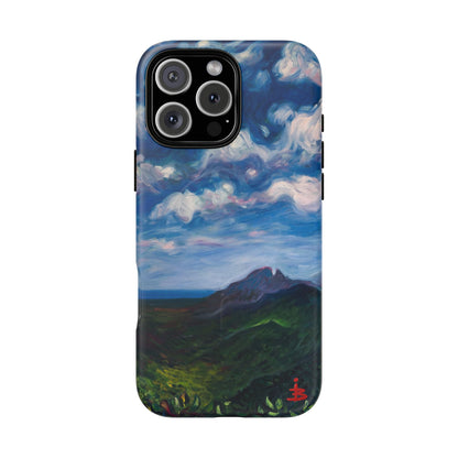 Robuste magnetische Handyhülle – Malerischer Meerblick mit bewölktem Himmel