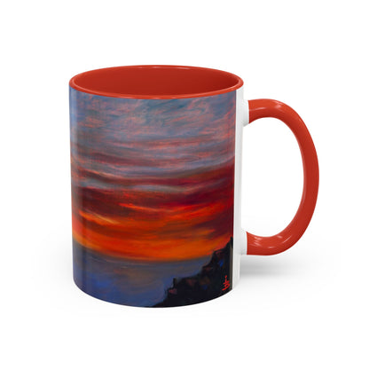 Küsten-Kaffeetasse mit Sonnenuntergang – Tasse mit Meeresblick und Sonnenuntergang (325/440 ml)