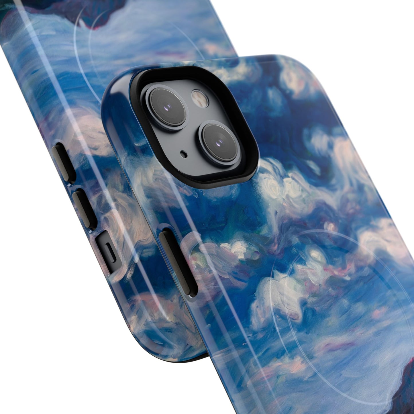 Robuste magnetische Handyhülle – Malerischer Meerblick mit bewölktem Himmel