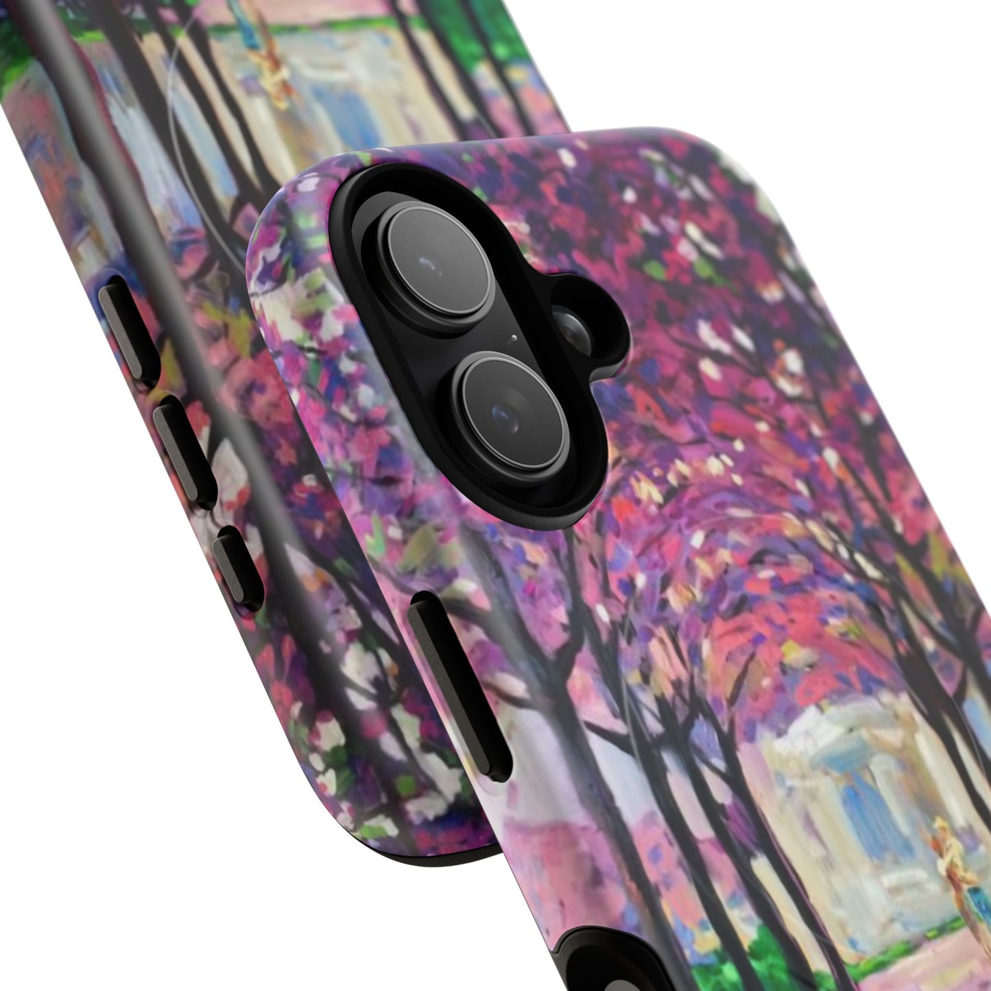 Handyhülle mit Blumenmuster – Robuste magnetische Hülle mit rosa Kirschblüten