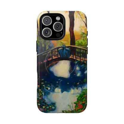 Artistic Bridge Phone Case — Romantic Watercolor Landscape Tough Magnetic Case