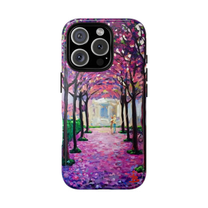 Handyhülle mit Blumenmuster – Robuste magnetische Hülle mit rosa Kirschblüten