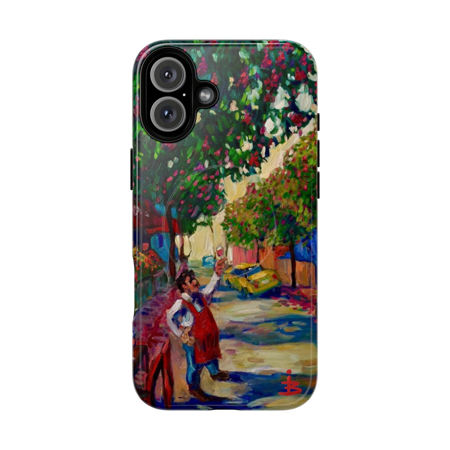 Magnetische Handyhülle – Farbenfrohe impressionistische Straßenszene