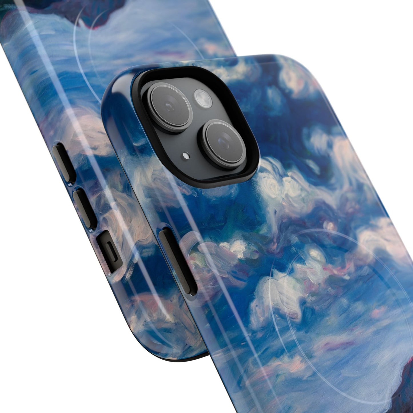 Robuste magnetische Handyhülle – Malerischer Meerblick mit bewölktem Himmel