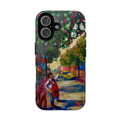 Magnetische Handyhülle – Farbenfrohe impressionistische Straßenszene