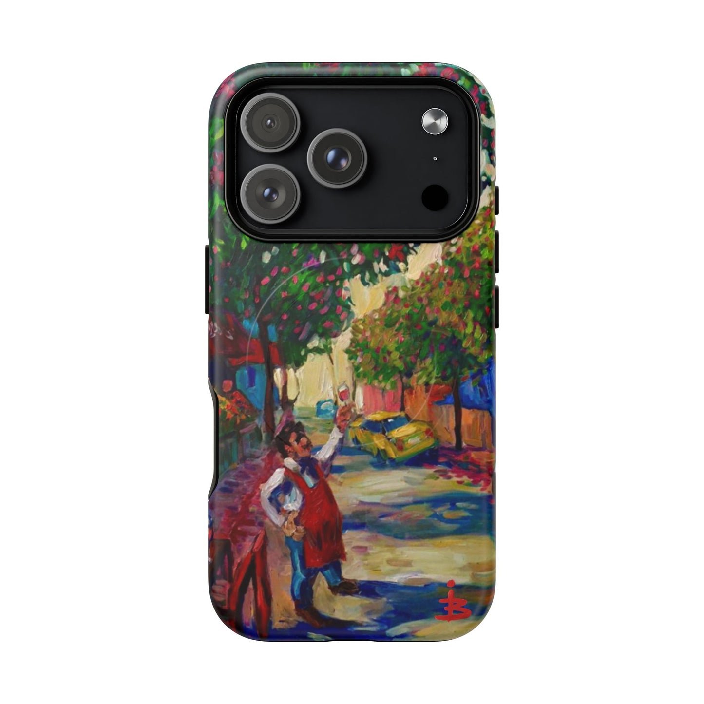 Magnetische Handyhülle – Farbenfrohe impressionistische Straßenszene