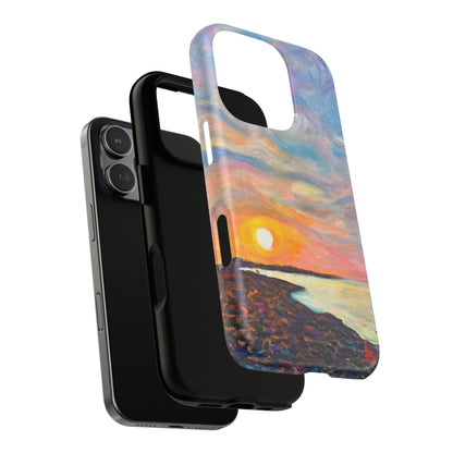 Robuste magnetische Handyhülle „Sunset Shore“ – Schützende, künstlerische Strand-Sonnenuntergangs-Optik