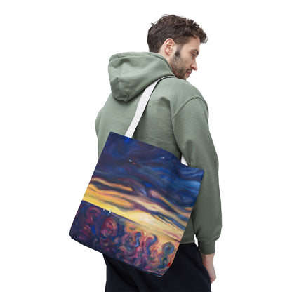 Tragetasche „Sonnenuntergangs-Traumlandschaft“ – Abstrakter Nachthimmel-Allover-Print