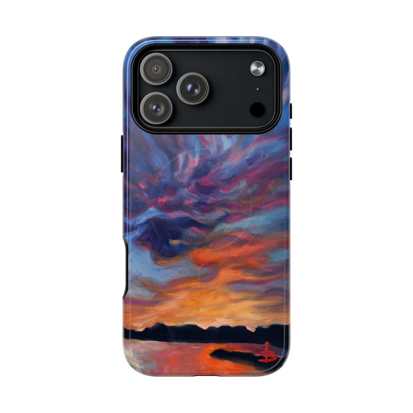 Magnetische Handyhülle – Abstraktes Sonnenuntergangsmuster für iPhones