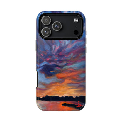 Magnetische Handyhülle – Abstraktes Sonnenuntergangsmuster für iPhones