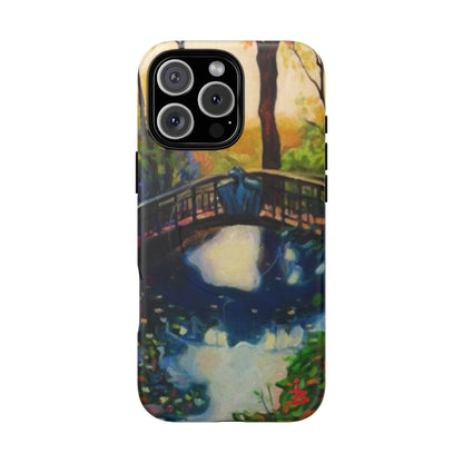 Artistic Bridge Phone Case — Romantic Watercolor Landscape Tough Magnetic Case