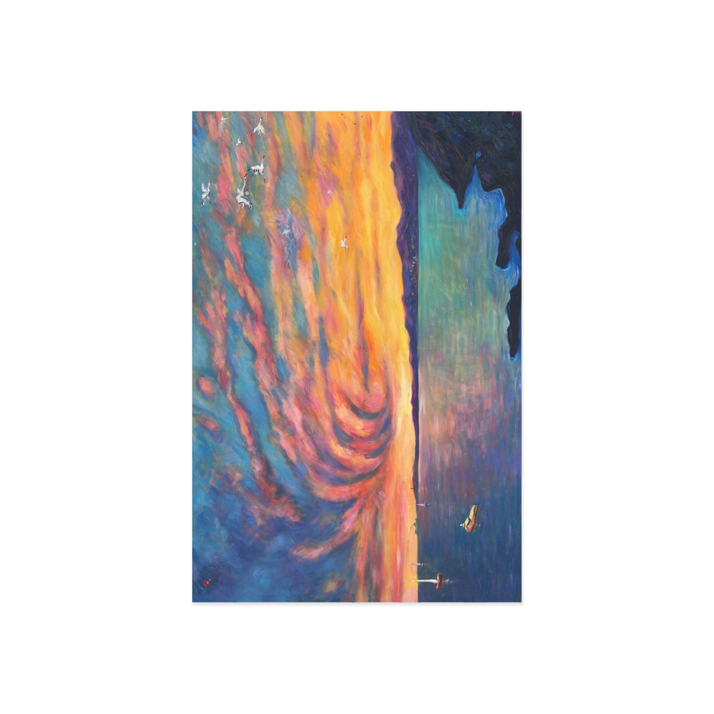 Sunset Swirl Fine Art Postcard — Seaside Landscape Greeting Card