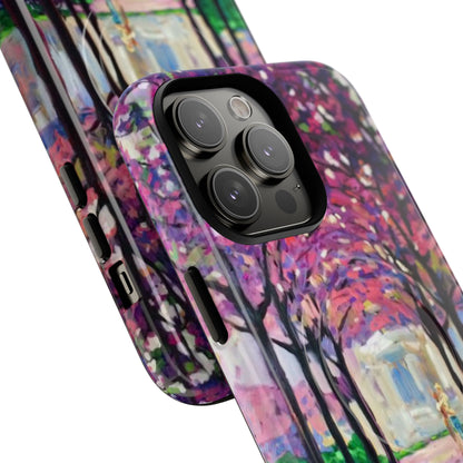 Handyhülle mit Blumenmuster – Robuste magnetische Hülle mit rosa Kirschblüten