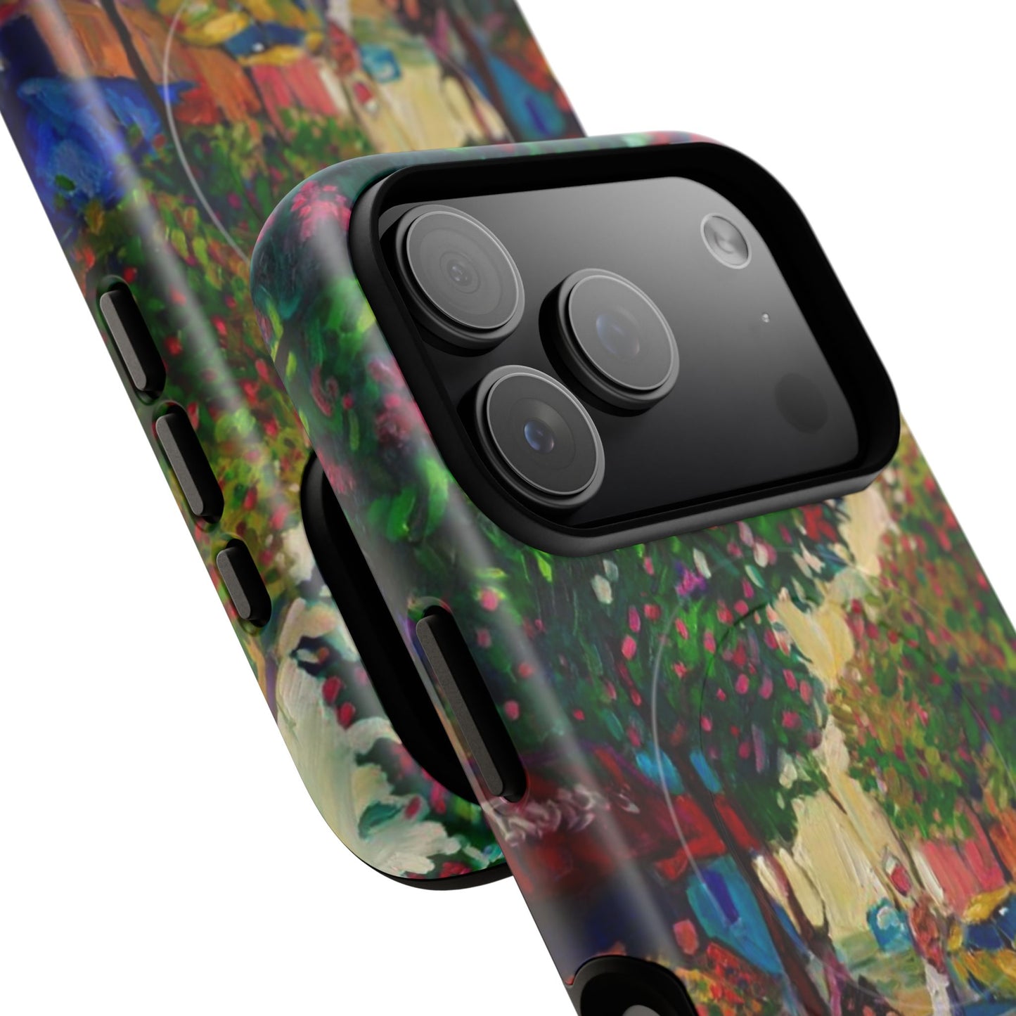 Magnetische Handyhülle – Farbenfrohe impressionistische Straßenszene