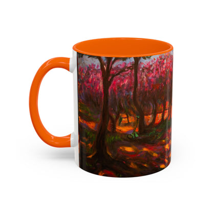 Kaffeetasse mit herbstlichem Hundemotiv – Tasse mit floralem Waldakzent (325 ml)