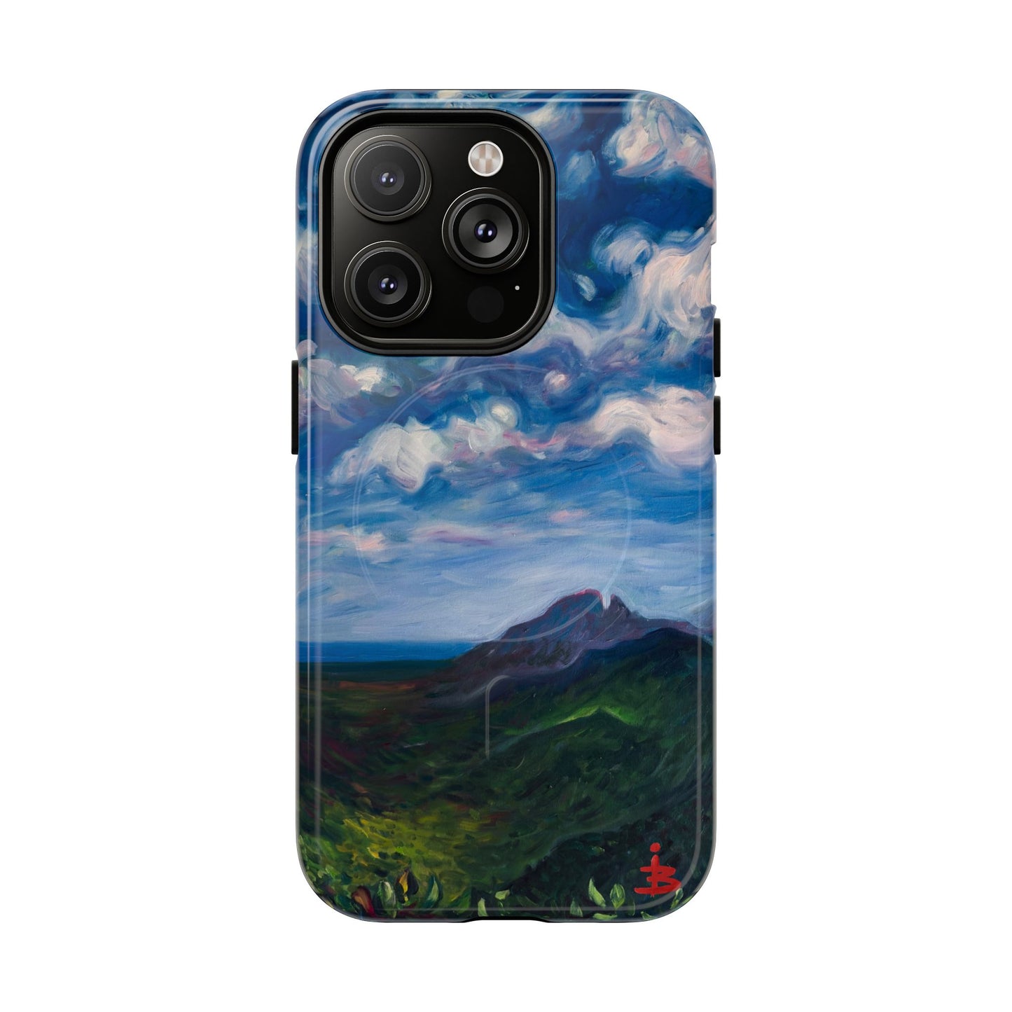 Robuste magnetische Handyhülle – Malerischer Meerblick mit bewölktem Himmel