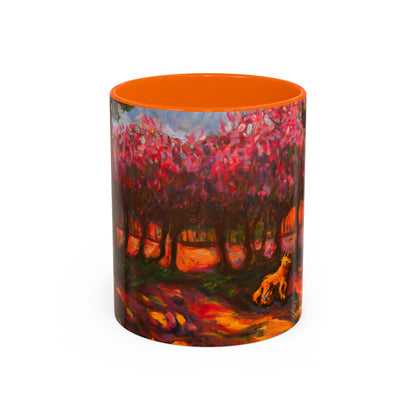 Akzent-Kaffeetasse – Herbstliche Waldszene mit Füchsen Keramik-Kaffeetasse (325/444 ml)