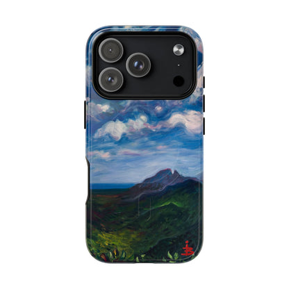 Robuste magnetische Handyhülle – Malerischer Meerblick mit bewölktem Himmel