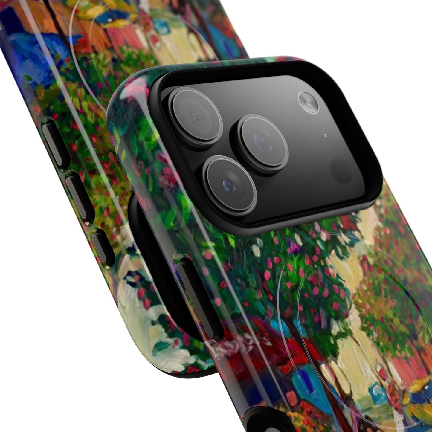 Magnetische Handyhülle – Farbenfrohe impressionistische Straßenszene