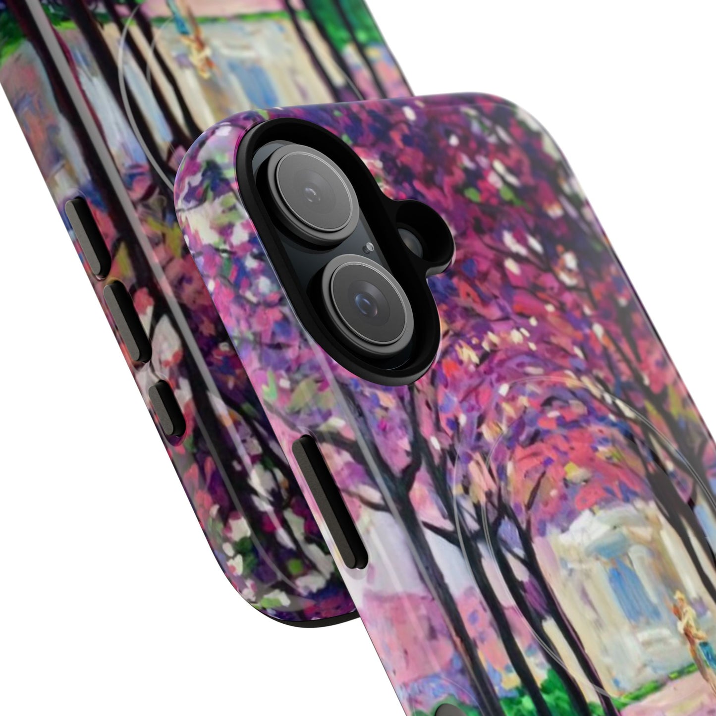 Handyhülle mit Blumenmuster – Robuste magnetische Hülle mit rosa Kirschblüten