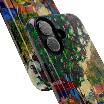 Magnetische Handyhülle – Farbenfrohe impressionistische Straßenszene