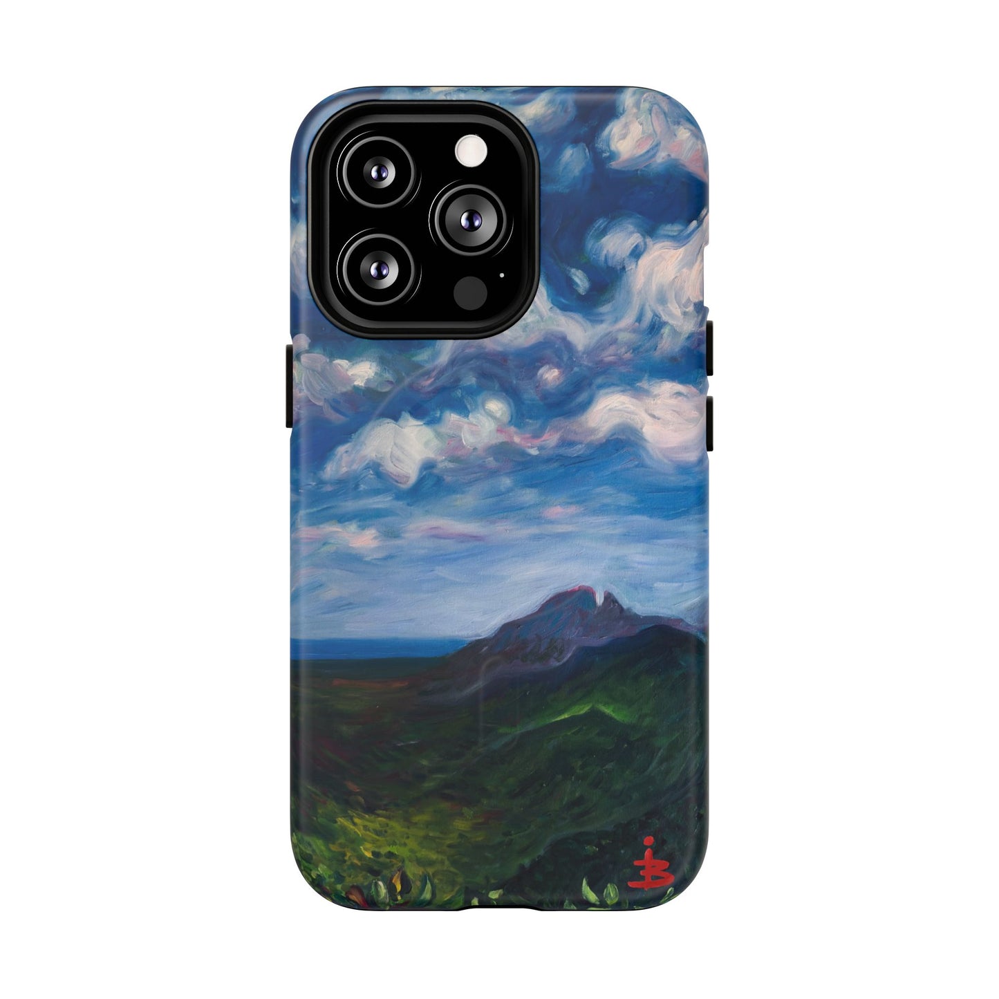 Robuste magnetische Handyhülle – Malerischer Meerblick mit bewölktem Himmel