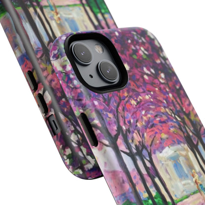 Handyhülle mit Blumenmuster – Robuste magnetische Hülle mit rosa Kirschblüten