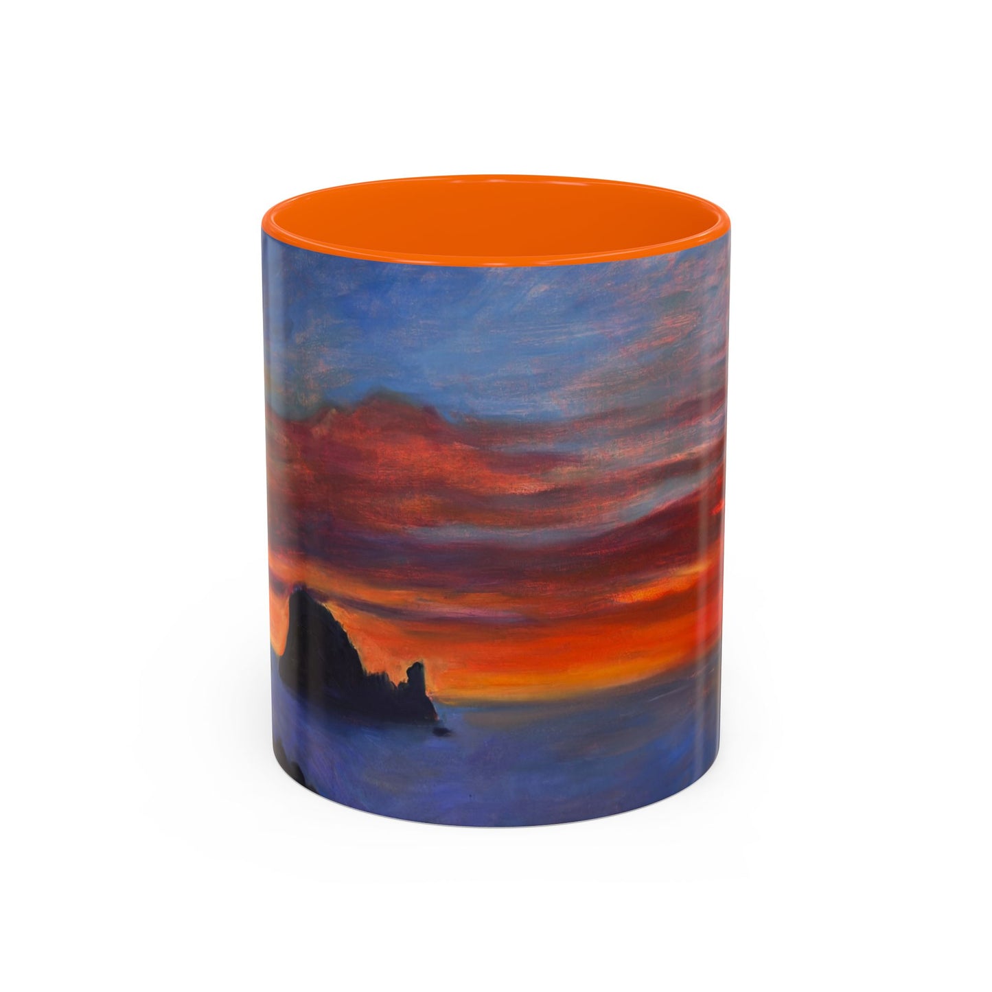Küsten-Kaffeetasse mit Sonnenuntergang – Tasse mit Meeresblick und Sonnenuntergang (325/440 ml)