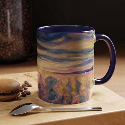 Kaffeetasse „Sunset Dreamscape“ – Tasse mit abstraktem Sonnenuntergangsmotiv (325 ml)