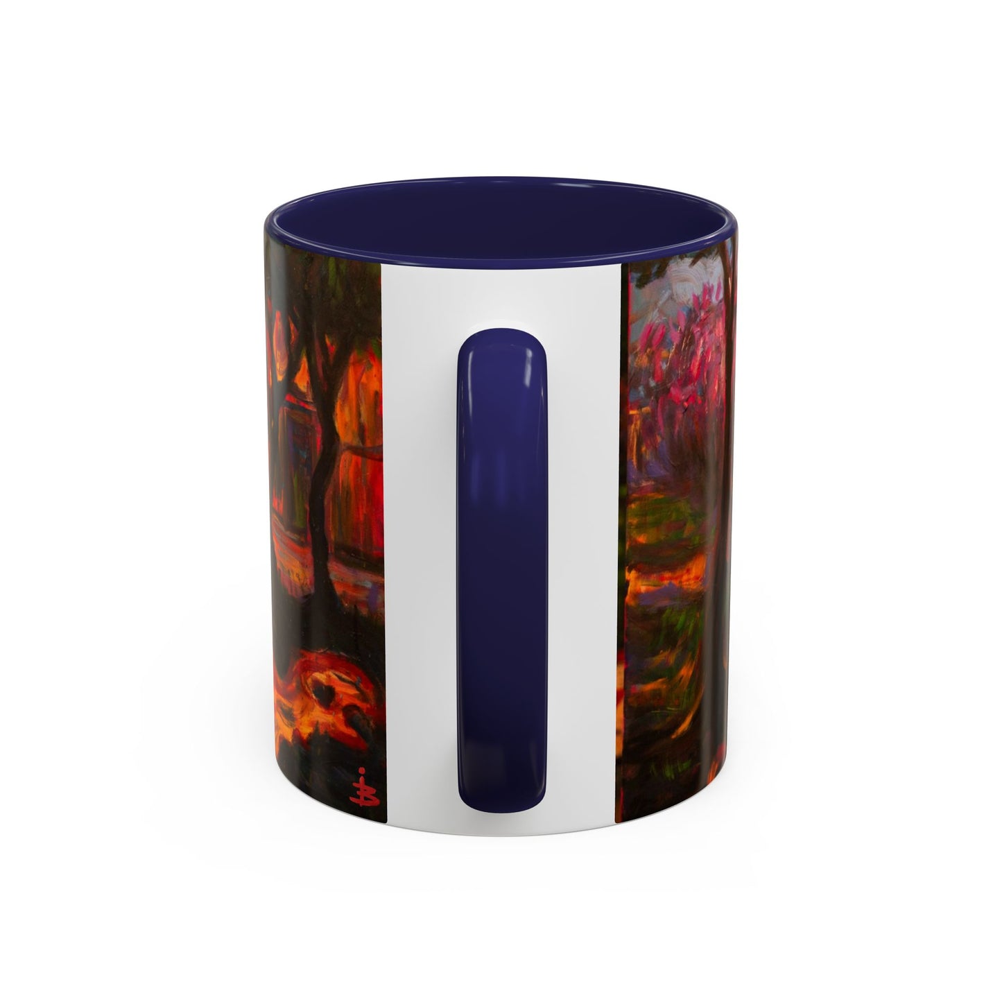 Kaffeetasse mit herbstlichem Hundemotiv – Tasse mit floralem Waldakzent (325 ml)