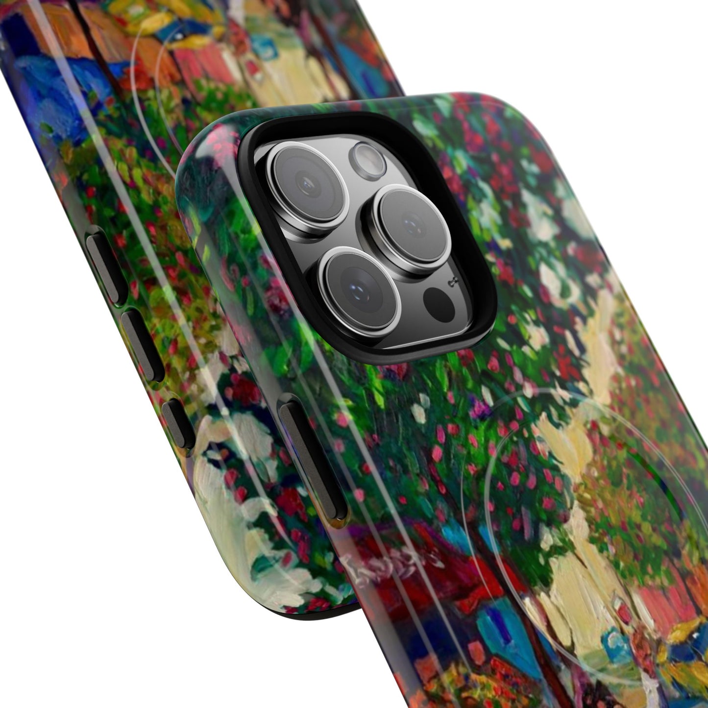 Magnetische Handyhülle – Farbenfrohe impressionistische Straßenszene