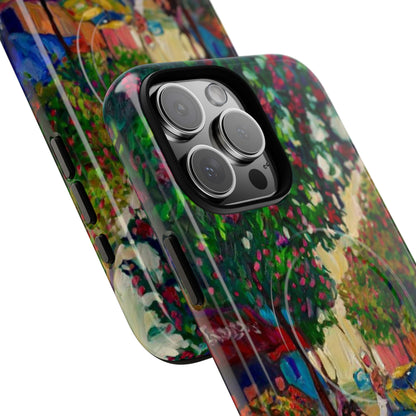 Magnetische Handyhülle – Farbenfrohe impressionistische Straßenszene