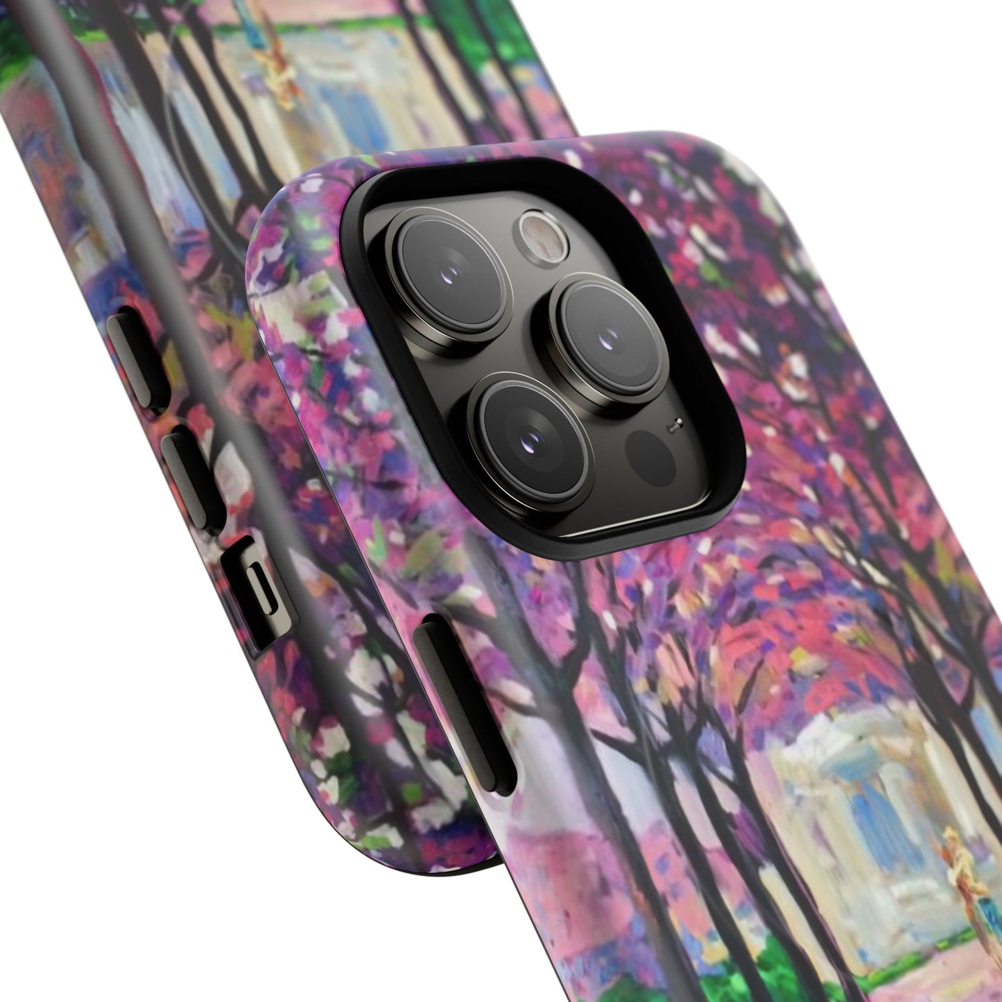 Handyhülle mit Blumenmuster – Robuste magnetische Hülle mit rosa Kirschblüten