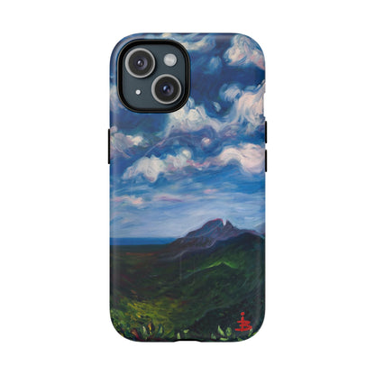 Robuste magnetische Handyhülle – Malerischer Meerblick mit bewölktem Himmel