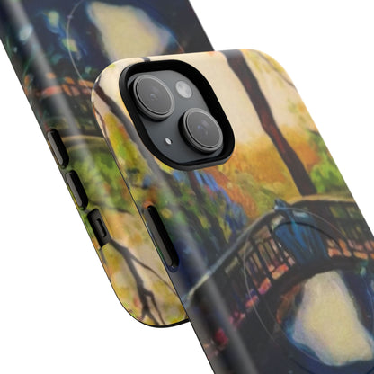 Artistic Bridge Phone Case — Romantic Watercolor Landscape Tough Magnetic Case