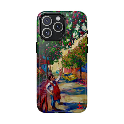 Magnetische Handyhülle – Farbenfrohe impressionistische Straßenszene