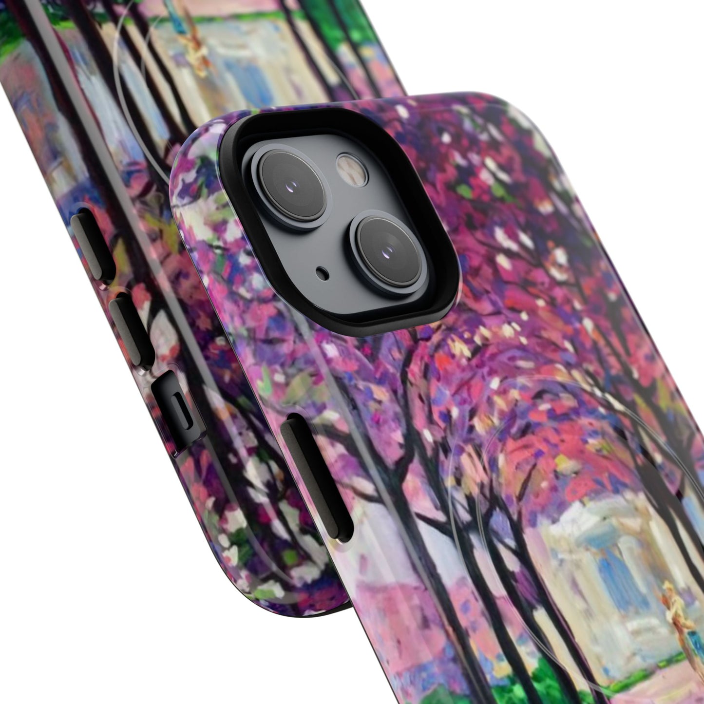 Handyhülle mit Blumenmuster – Robuste magnetische Hülle mit rosa Kirschblüten