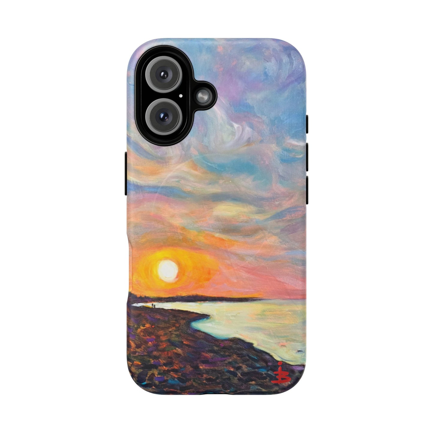 Robuste magnetische Handyhülle „Sunset Shore“ – Schützende, künstlerische Strand-Sonnenuntergangs-Optik