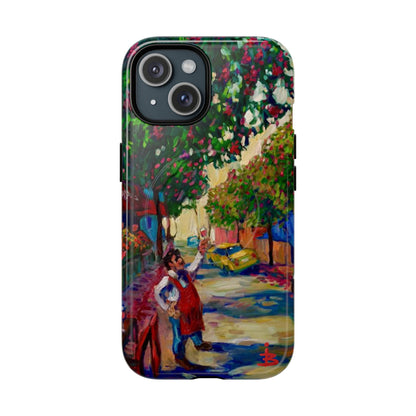 Magnetische Handyhülle – Farbenfrohe impressionistische Straßenszene