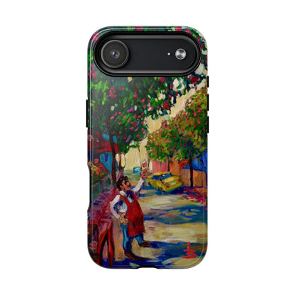 Magnetische Handyhülle – Farbenfrohe impressionistische Straßenszene