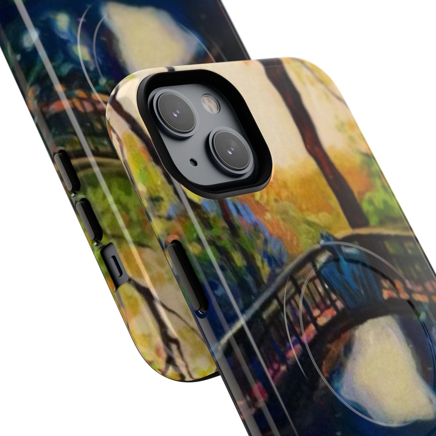 Artistic Bridge Phone Case — Romantic Watercolor Landscape Tough Magnetic Case