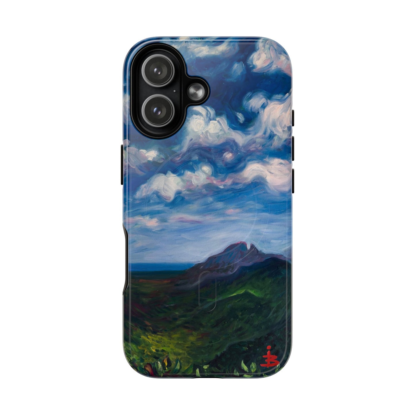 Robuste magnetische Handyhülle – Malerischer Meerblick mit bewölktem Himmel