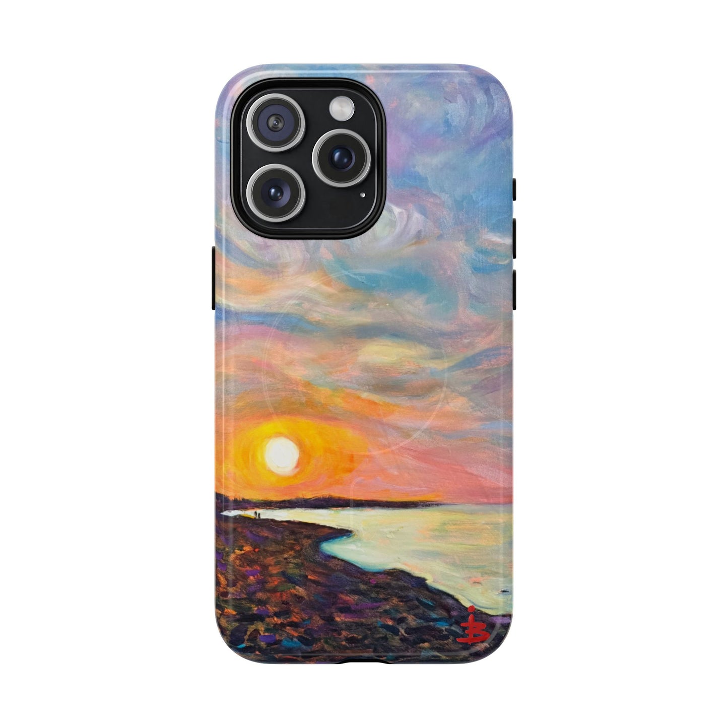 Robuste magnetische Handyhülle „Sunset Shore“ – Schützende, künstlerische Strand-Sonnenuntergangs-Optik