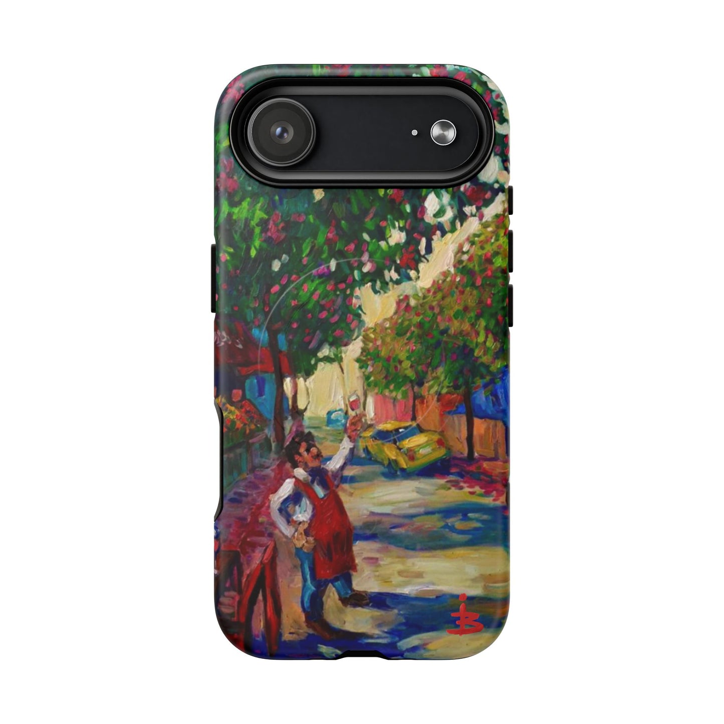 Magnetische Handyhülle – Farbenfrohe impressionistische Straßenszene