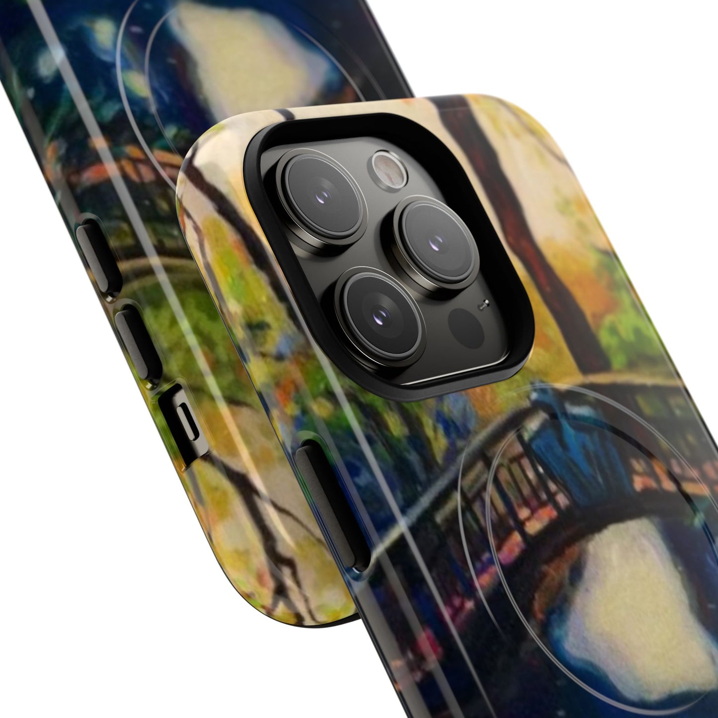 Artistic Bridge Phone Case — Romantic Watercolor Landscape Tough Magnetic Case