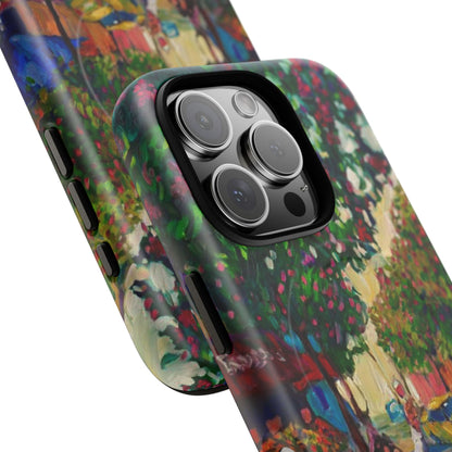 Magnetische Handyhülle – Farbenfrohe impressionistische Straßenszene